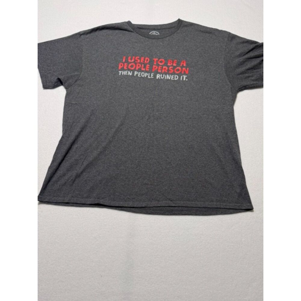 DOM I Used To Be A People Person Charcoal Sarcastic Graphic T-Shirt XL